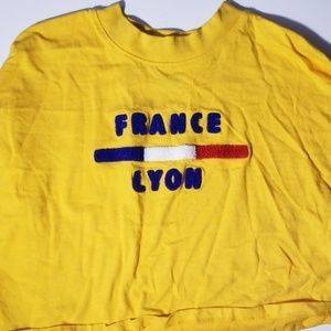 Yellow France Crop Top